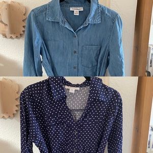 Bundle: two maternity button up blouses